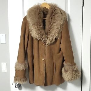 Shearling sheepskin winter coat